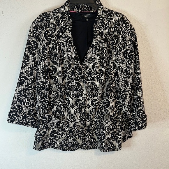 Talbots Jackets & Blazers - Talbots Black and White Paisley Blazer